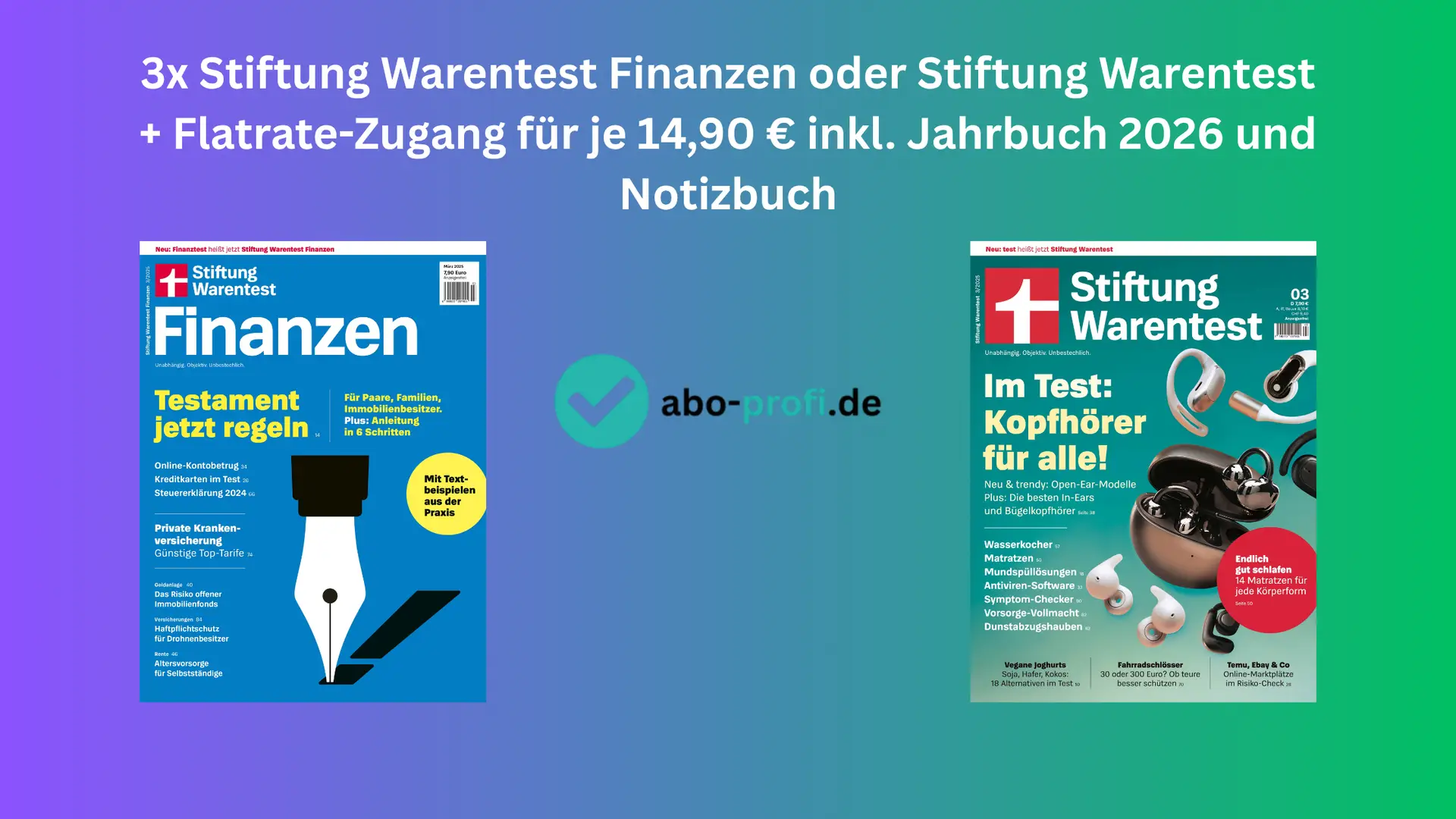Stiftung Warentest und Stiftung Warentest Finanzen Aktion_Banner